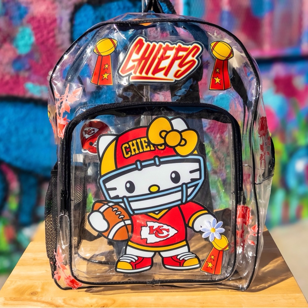 KAWAII Kansas City Chiefs Clear Backpack 15” - Black